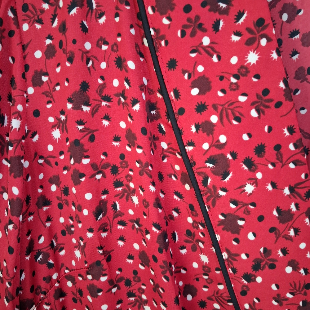 Scotch And Soda Anthropologie NWOT Red Printed Pleated Maxi Dress; Size M - Picture 6 of 12